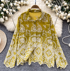 Vintage Hollowed Embroidery Shirt