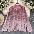 Vintage Hollowed Embroidery Shirt