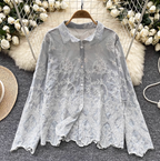 Vintage Hollowed Embroidery Shirt
