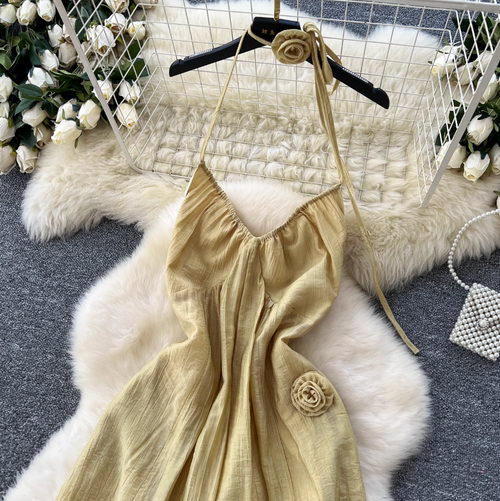 3d Floral Loose-fit Slip Jumpsuit