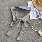 Niche Patchwork Lace-up Top