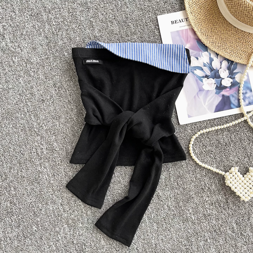Niche Patchwork Lace-up Top