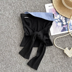 Niche Patchwork Lace-up Top