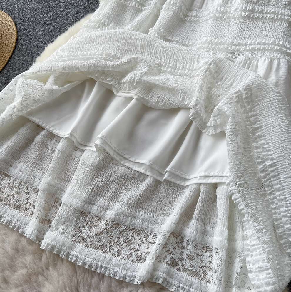 Sweetie Lace Patchwork Elastic Skirt