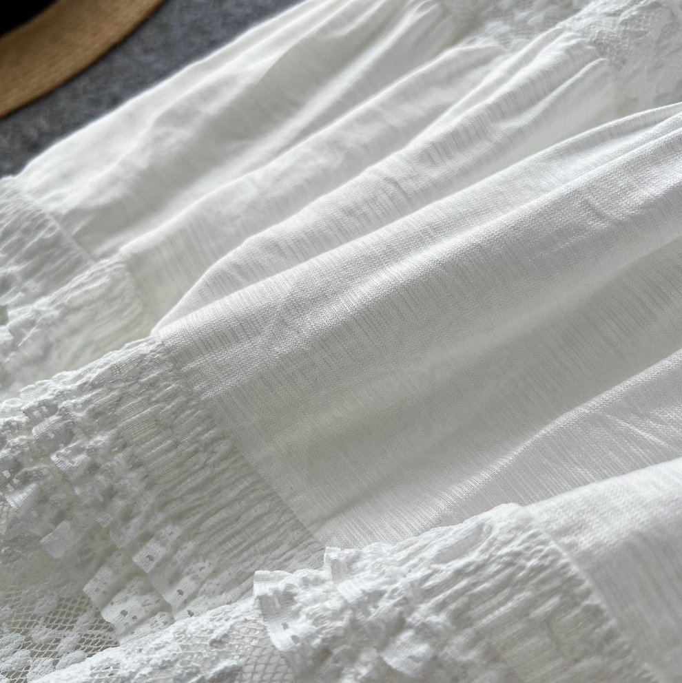 Sweetie Lace Patchwork Elastic Skirt