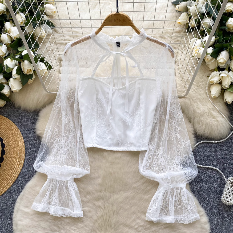 Sweetie Embroidery Patchwork Bottoming Shirt