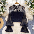 Sweetie Embroidery Patchwork Bottoming Shirt