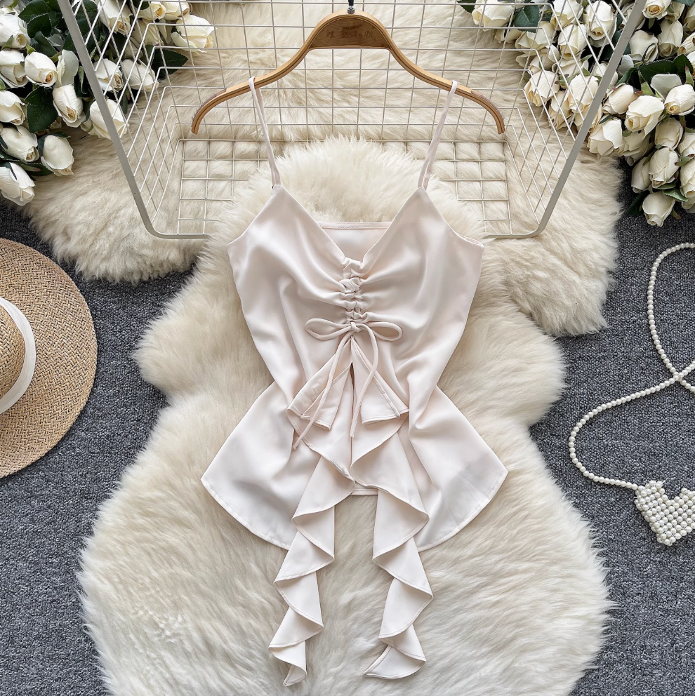 Niche Ruffled Drawstring Camisole Top