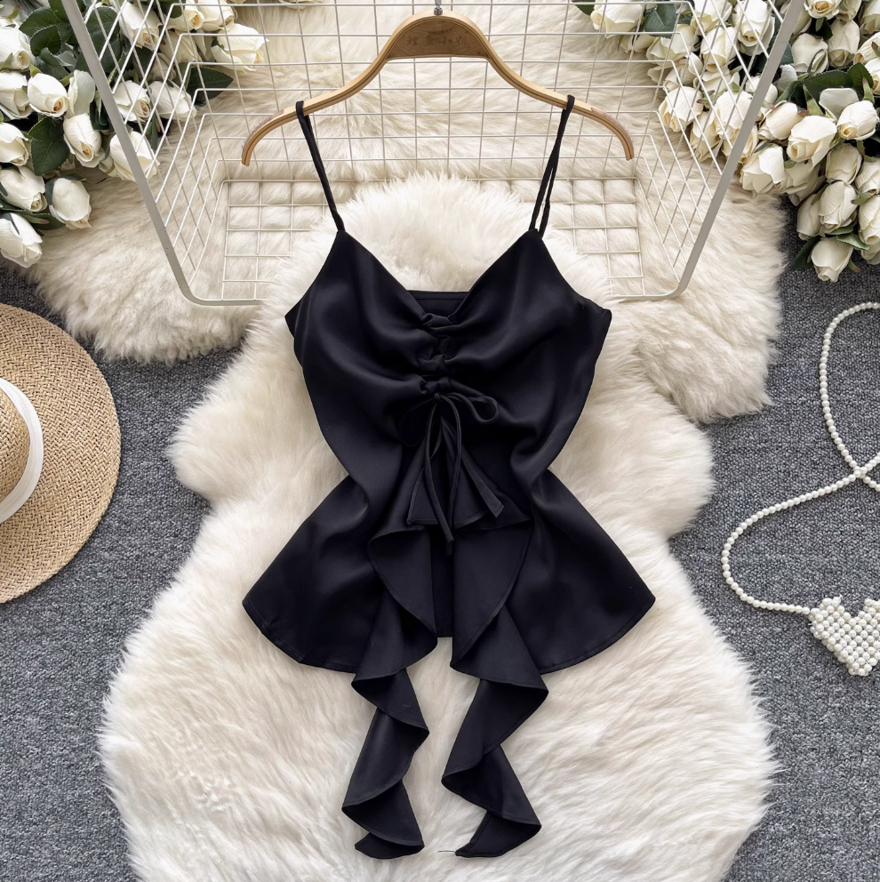 Niche Ruffled Drawstring Camisole Top