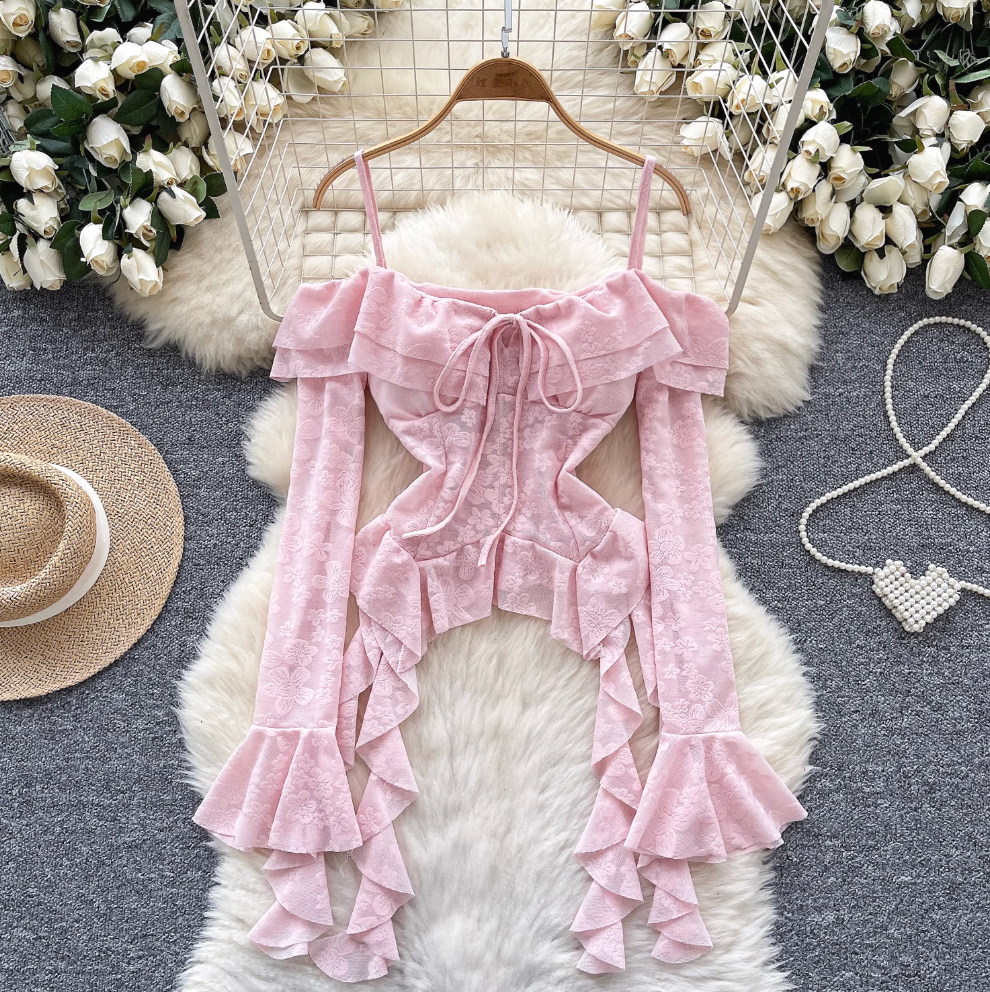 Niche Ruffled Embroidered Floral Top