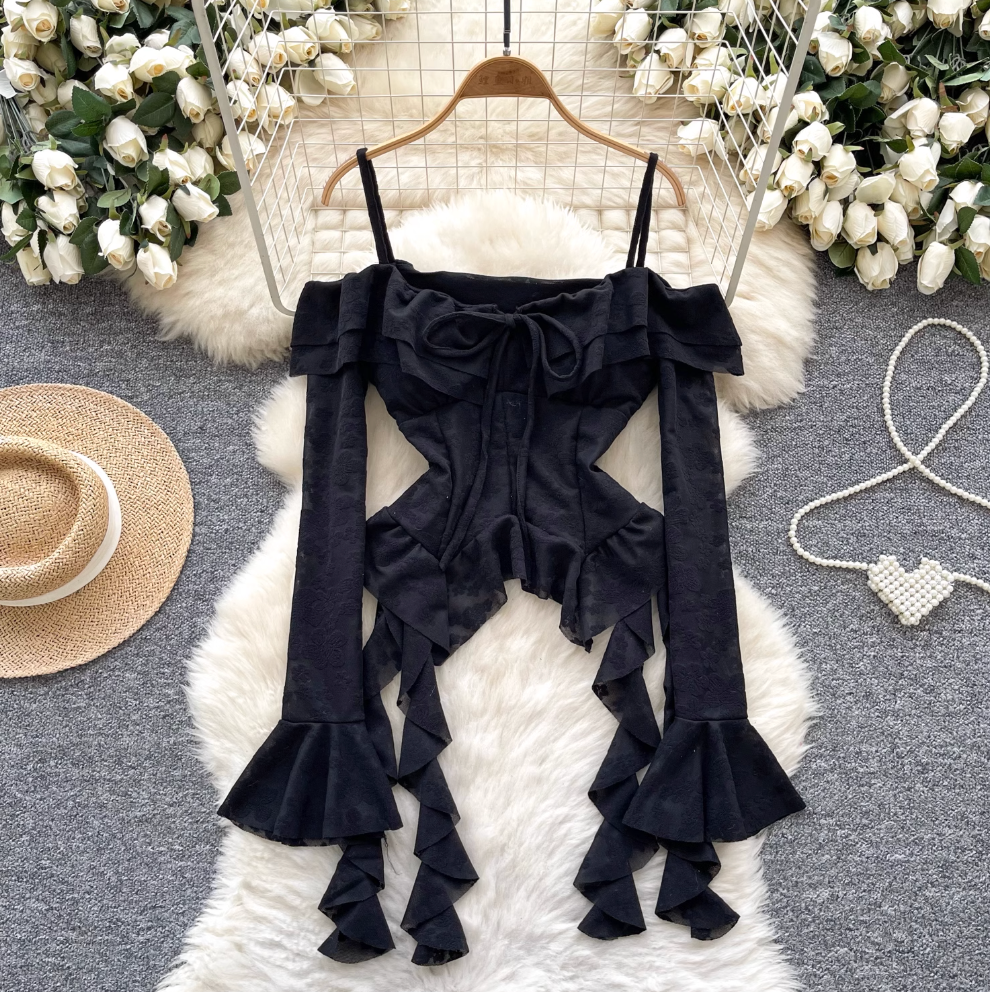 Niche Ruffled Embroidered Floral Top