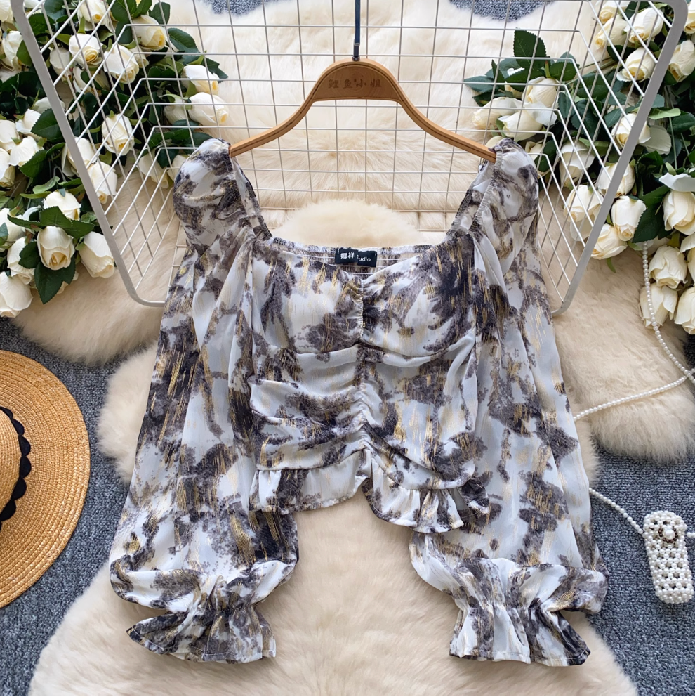 Sweetie Square Neckline Chiffon Shirt