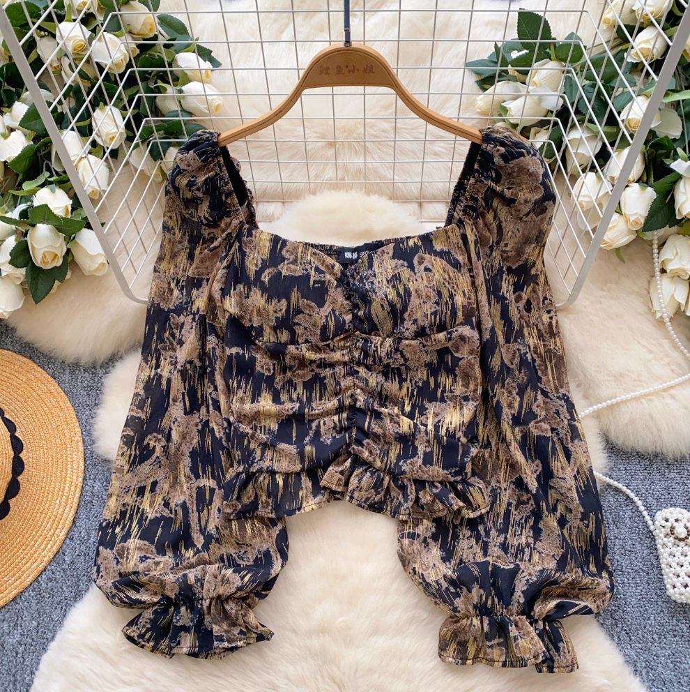 Sweetie Square Neckline Chiffon Shirt