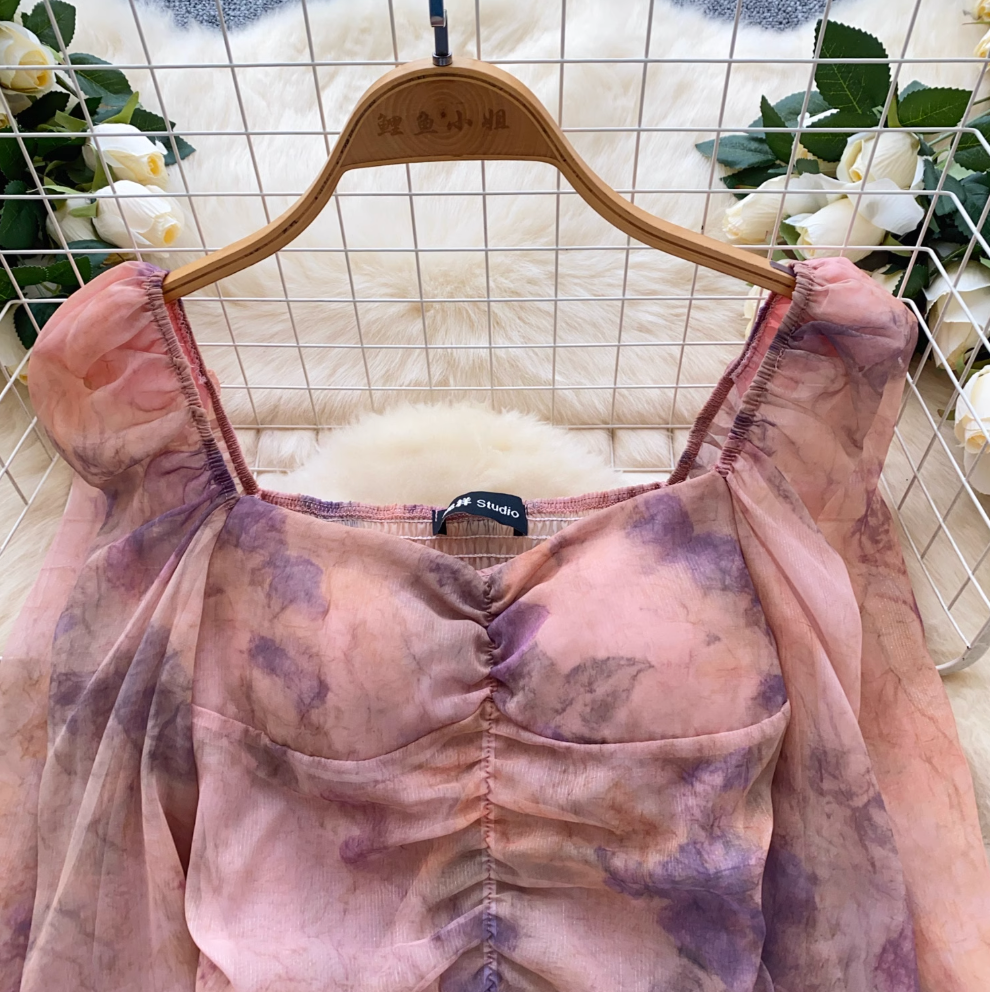 Sweetie Square Neckline Chiffon Shirt