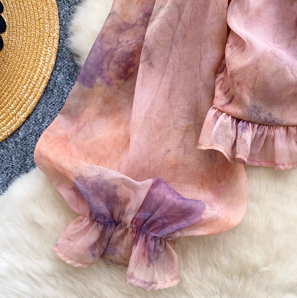 Sweetie Square Neckline Chiffon Shirt