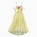 Fairy 3D Colorful Floral Slip Chiffon Dress