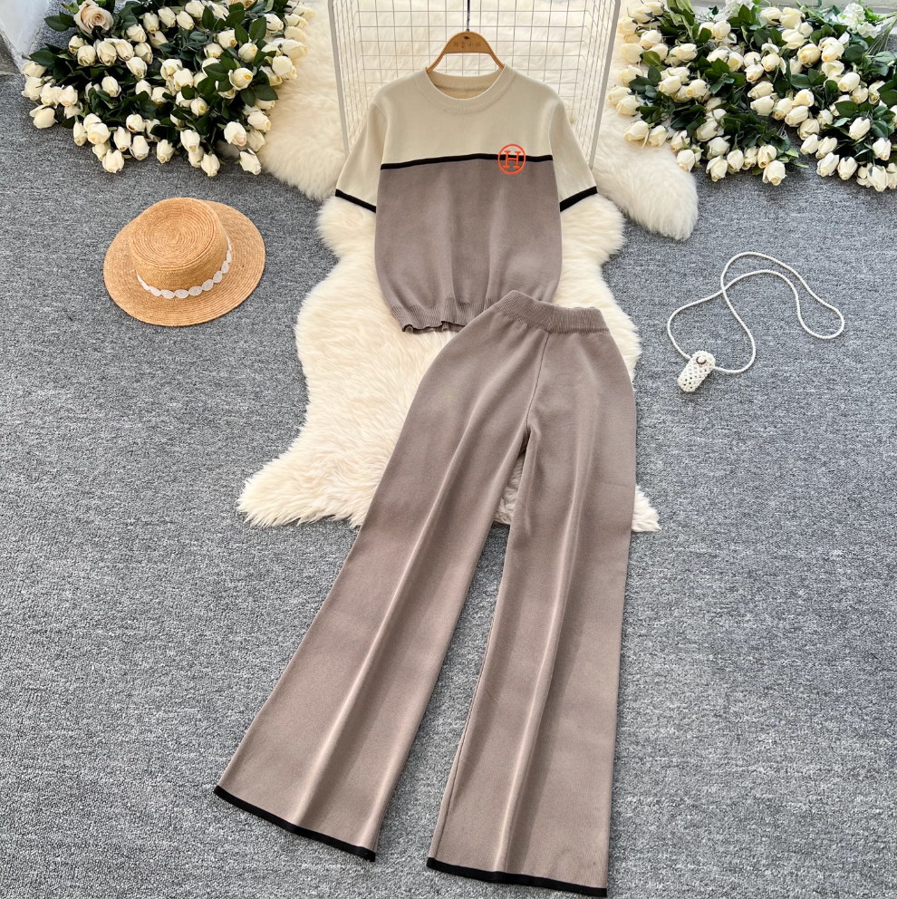 Knitwear & Trousers Color Blocking 2Pcs