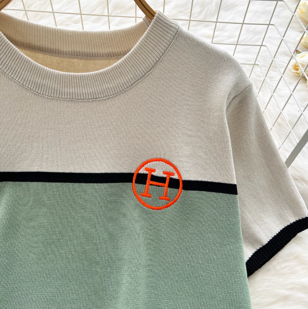 Knitwear & Trousers Color Blocking 2Pcs