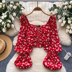 Sweetie Floral Printed Zipped Short Top