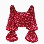Sweetie Floral Printed Zipped Short Top