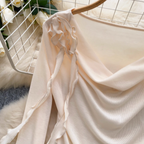 Draped Neckline Thin Bottoming Shirt
