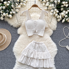 Camisole & Pleated Skirt Ruffled 2Pcs