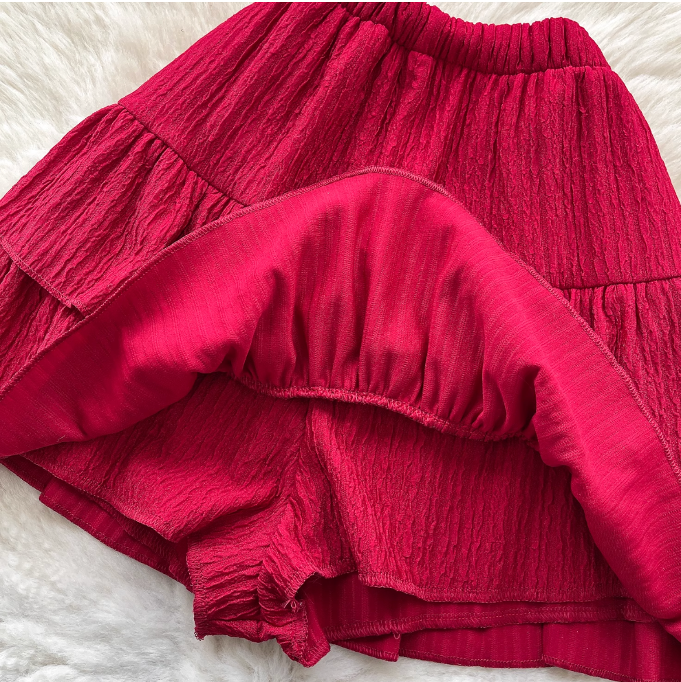 Camisole & Pleated Skirt Ruffled 2Pcs
