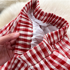 Lace Patchwork Plaid Half-skirt Skirt