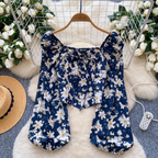 Sweetie Puffy Sleeve Floral Top