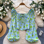Sweetie Puffy Sleeve Floral Top