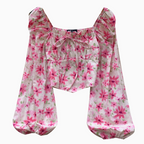 Sweetie Puffy Sleeve Floral Top
