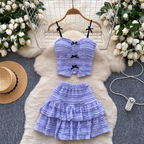 Bow Camisole & Layered Skirt 2Pcs