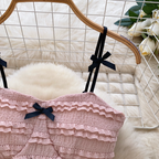 Bow Camisole & Layered Skirt 2Pcs