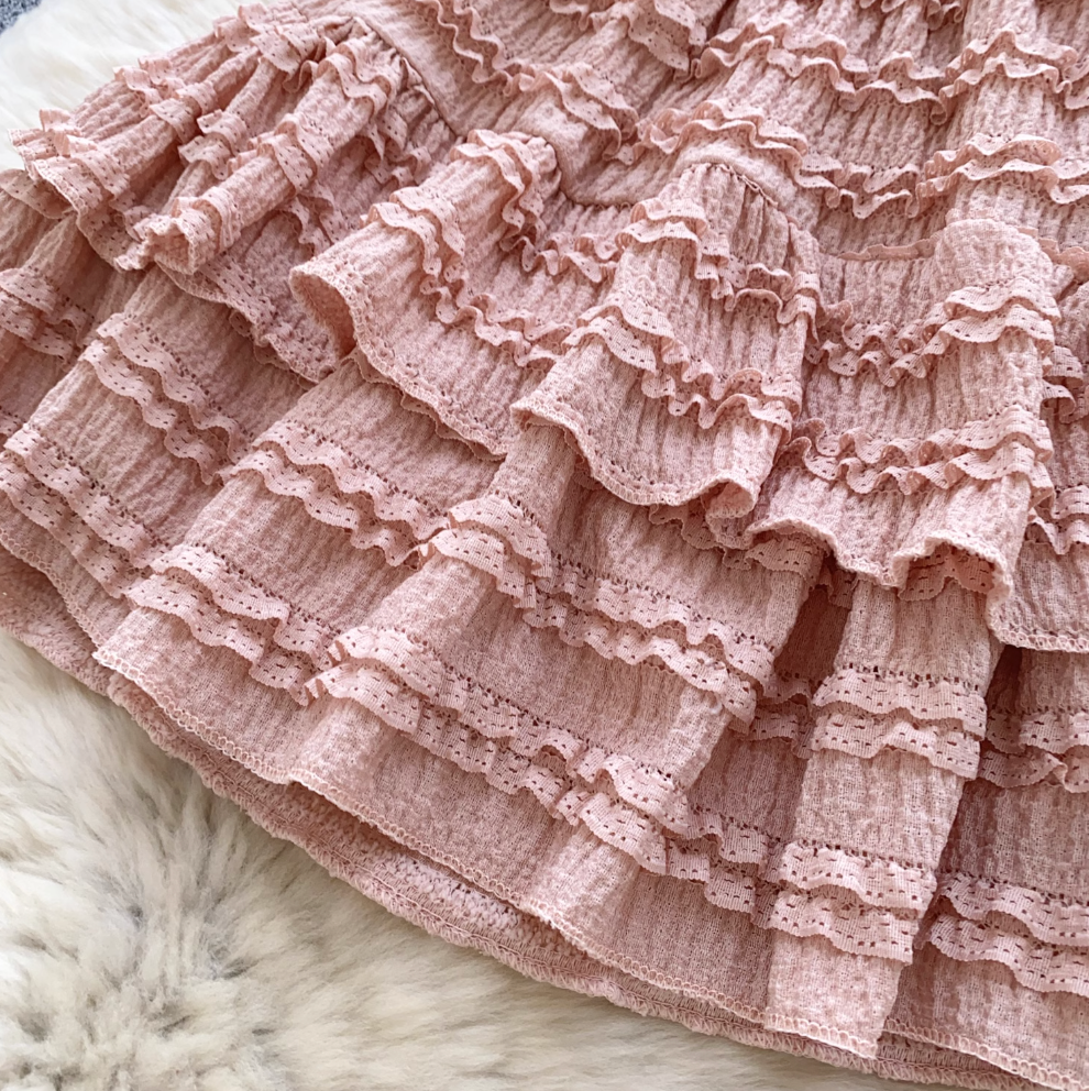 Bow Camisole & Layered Skirt 2Pcs