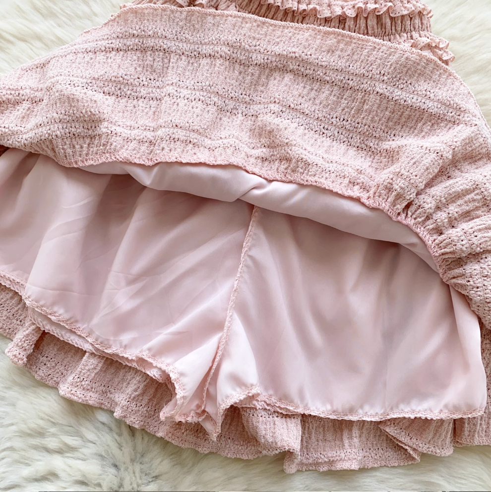 Bow Camisole & Layered Skirt 2Pcs