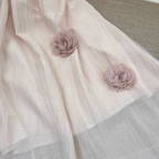 Backless 3d Floral Pink Slip Dress