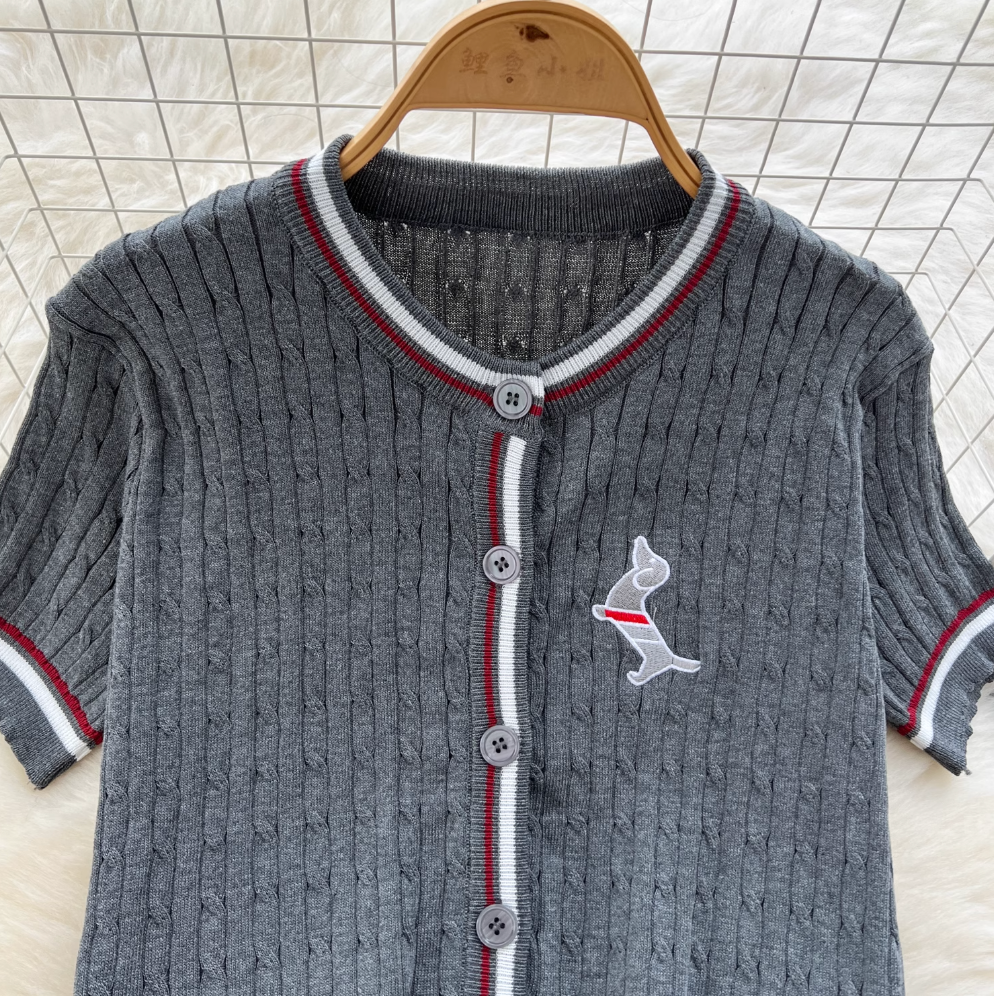 Uniform Style Cardigan & Trousers 2Pcs