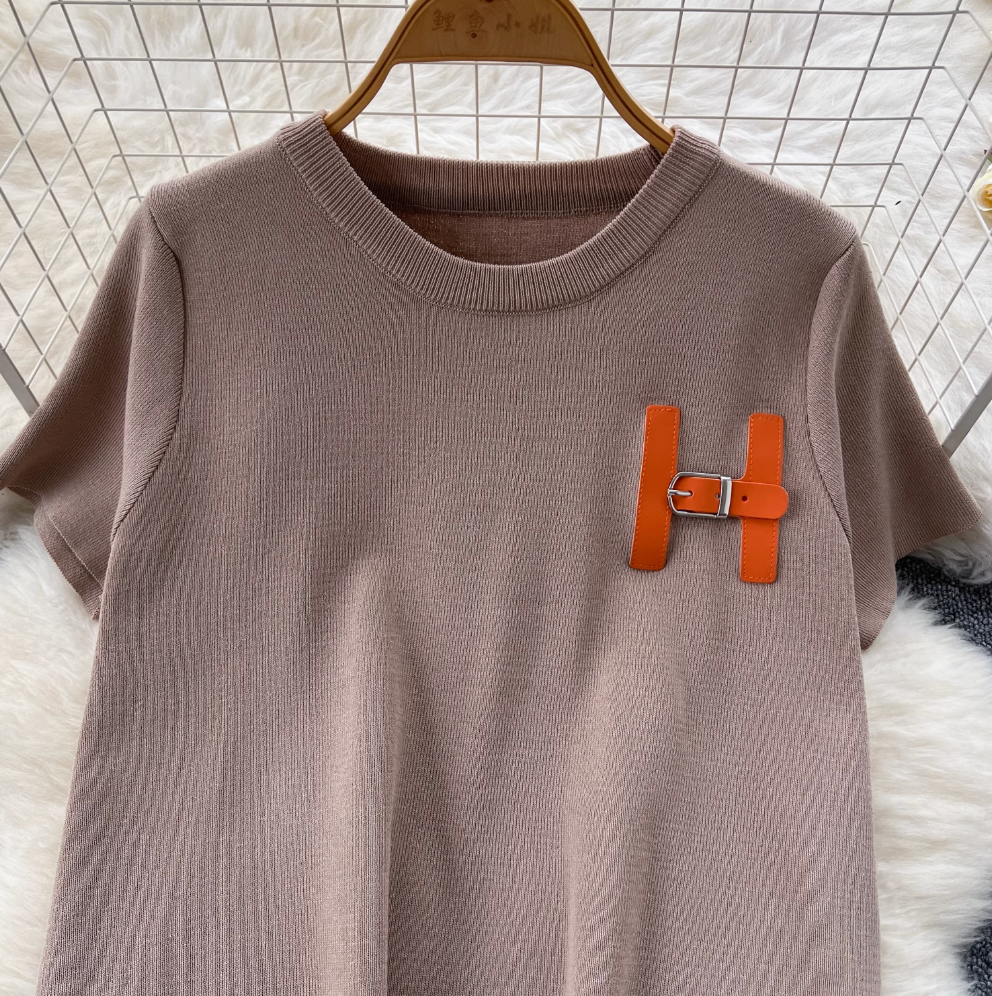 Monogrammed Embroidery Sweater & Trousers 2Pcs