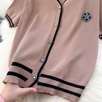 Beaded Cardigan & Wide-leg Trousers 2Pcs