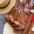 Bohemian Embroidered Loose-fit Shirt