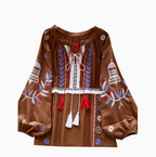 Bohemian Embroidered Loose-fit Shirt