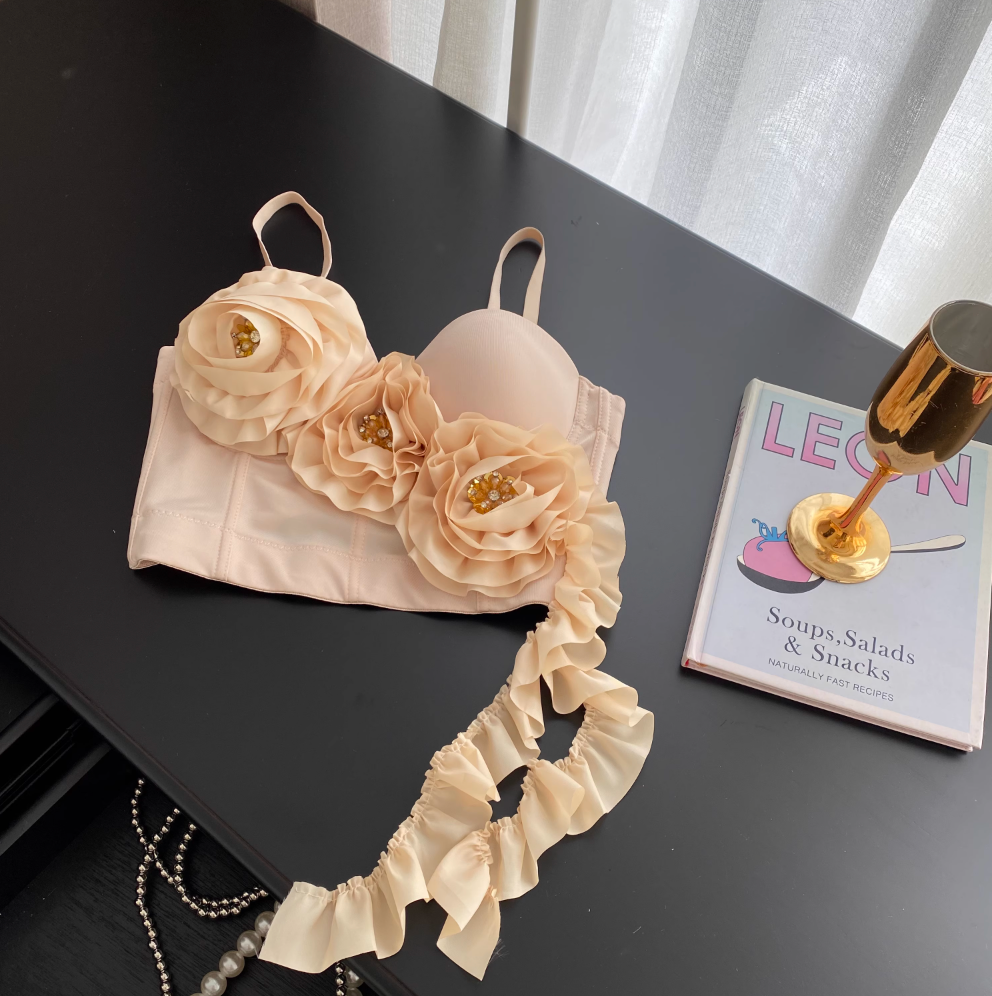 Beaded 3D Flower Padded Camisole