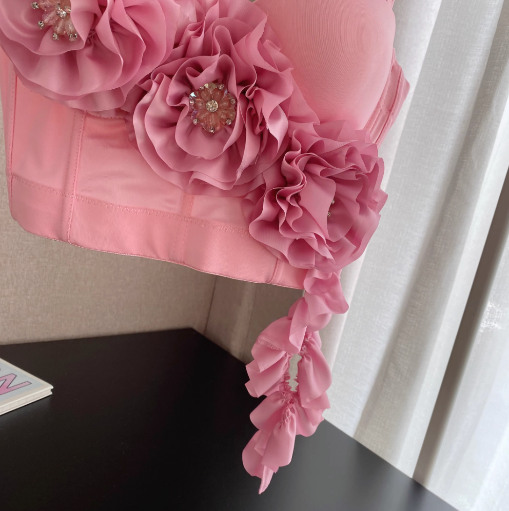 Beaded 3D Flower Padded Camisole