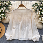Sweetie Hollowed Embroidery Shirt