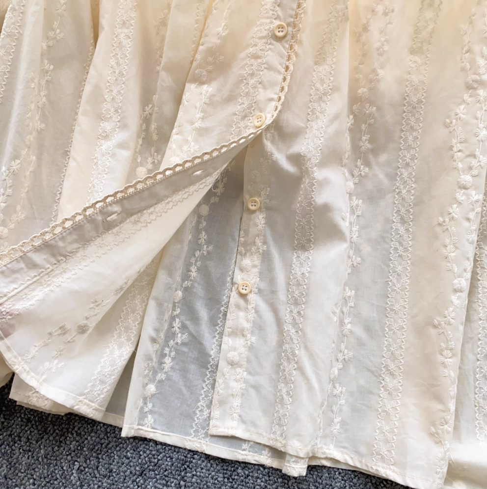 Sweetie Hollowed Embroidery Shirt