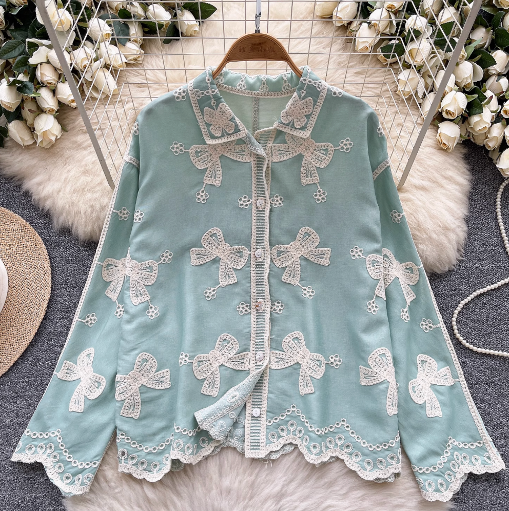 Vintage Embroidered Single-breasted Shirt