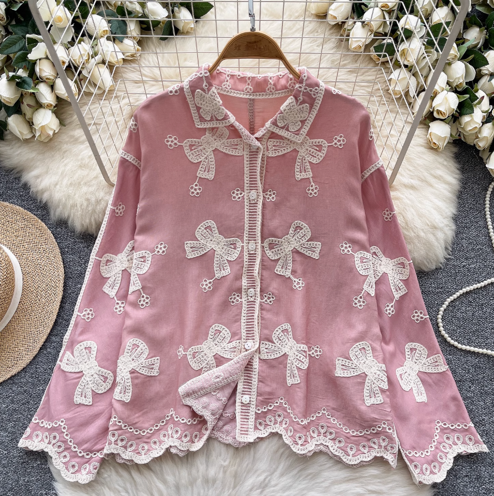 Vintage Embroidered Single-breasted Shirt