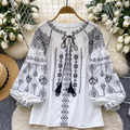 Sweetie Flared Sleeve Embroidered Shirt