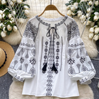 Sweetie Flared Sleeve Embroidered Shirt