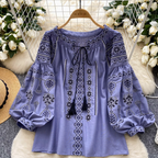 Sweetie Flared Sleeve Embroidered Shirt